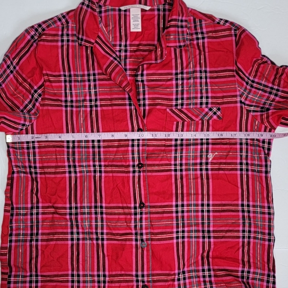 VICTORIA SECRET PLAID SLEEPWEAR SHIRT/ XS - Picture 5 of 9